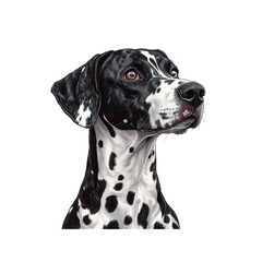 Majestic Dalmatian Dog Portrait Elegant Black and White Canine Close-Up