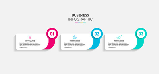 infographics design template with icons and 3 options or steps number
