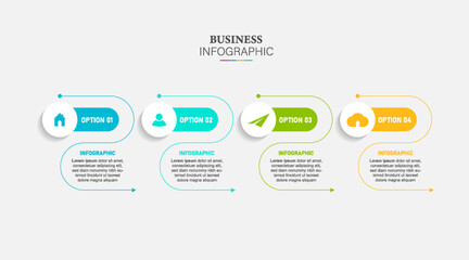 infographic element design 4 step, infochart planning