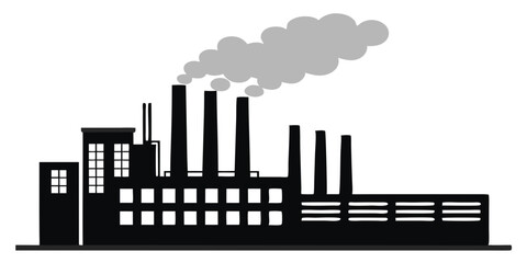 Obraz premium power plant silhouette