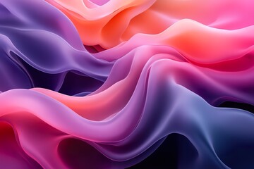 Obraz premium Abstract gradient waves flow smoothly with purple pink and orange