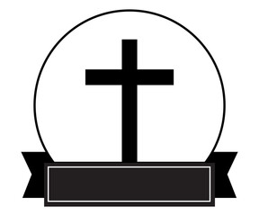 Obraz premium Cross religion banner horizontal background silhouette