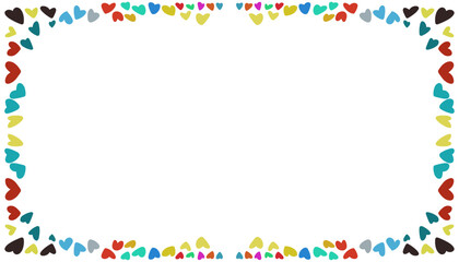 Cheerful, colorful frame with heart decoration, perfect for projects related to love and happiness