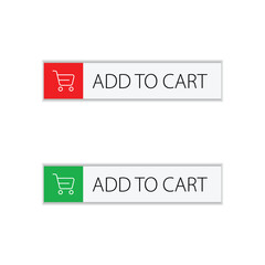 vector black background add to cart red and green concept 
