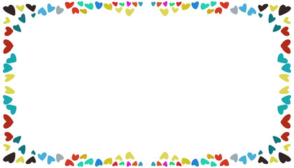 Cheerful, colorful frame with heart decoration, perfect for projects related to love and happiness