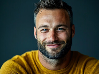 Obraz premium Man smiling close-up