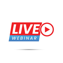 vector live webinar red and blue icon design
