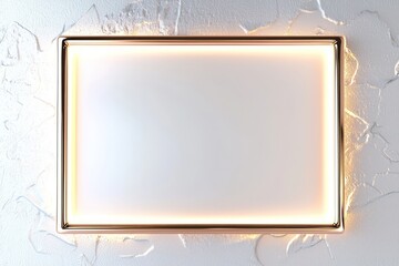 Realistic 3D-rendered rose-gold frame, softly lit borders, textured background.