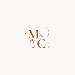bold and hairline monogram wedding monogram logo initial MC elegant curve organic letter