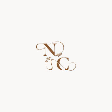 bold and hairline monogram wedding monogram logo initial NC elegant curve organic letter