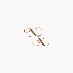 bold and hairline monogram wedding monogram logo initial NX elegant curve organic letter