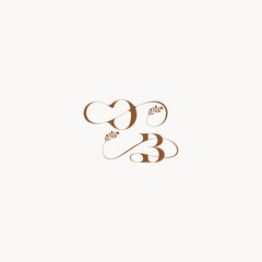 bold and hairline monogram wedding monogram logo initial OB elegant curve organic letter