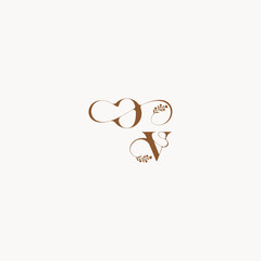 bold and hairline monogram wedding monogram logo initial OV elegant curve organic letter