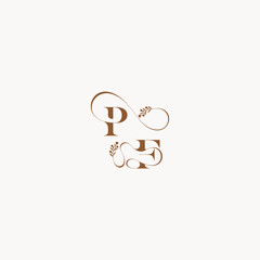 bold and hairline monogram wedding monogram logo initial PF elegant curve organic letter