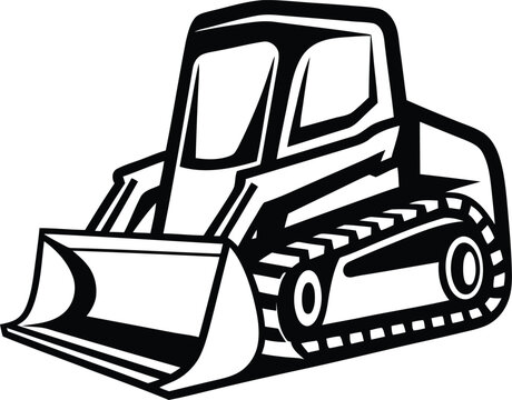 black and white bulldozer construction vehicle clip art preview