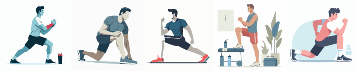 Vector of a person warming up for sports.