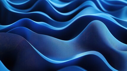 Obraz premium A vibrant abstract wallpaper, meticulously crafted from dynamic, blue 3D undulating lines, offering a canvas for your creativity and a touch of modern sophistication. The copy space allows you to