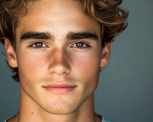 Obraz premium Man smiling close-up