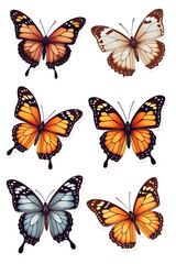 set of butterfly stickers