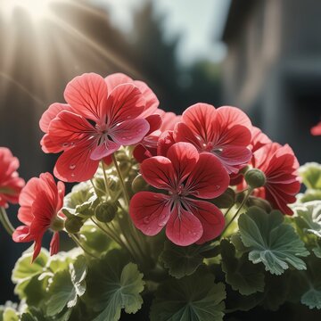 Geranium: Botanical genus with more than 422 species of the Geraniaceae family