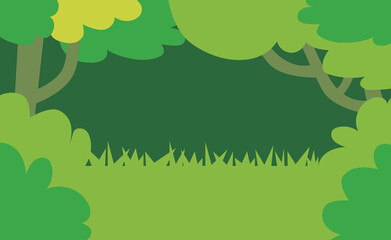 植物の多い自然の背景イラスト素材