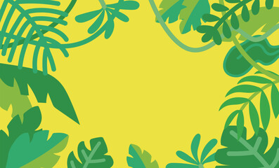 ジャングルの植物の背景イラスト素材