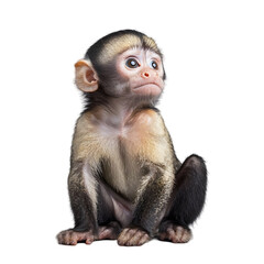 Capuchin monkey isolated die cut 
