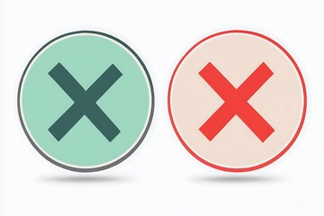 Fototapeta premium Two Reject Icons on a Light Background