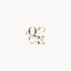 bold and hairline monogram wedding monogram logo initial QE elegant curve organic letter