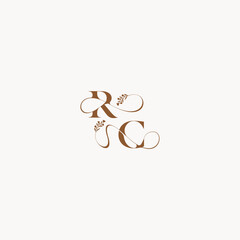 bold and hairline monogram wedding monogram logo initial RC elegant curve organic letter