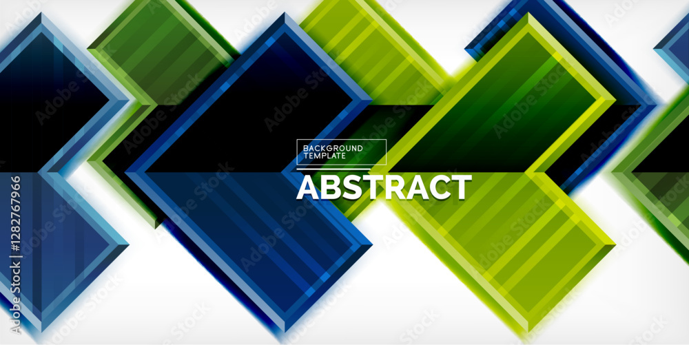 Poster Arrow symbols created with 3d effects and line texture geometric abstract background