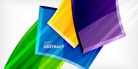 Round 3d shapes, plates background. Creative composition design template