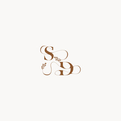 bold and hairline monogram wedding monogram logo initial SD elegant curve organic letter