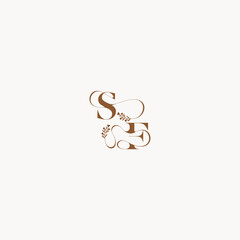 bold and hairline monogram wedding monogram logo initial SF elegant curve organic letter