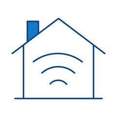 Home Wifi Blue Line Icon. Device, Technology, Smart Device, AI Line Editable Stroke Icons