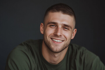 Obraz premium Man smiling close-up