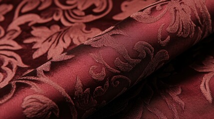 A rich crimson canvas, adorned with a classic damask pattern, exuded an aura of elegance and sophistication. The intricate floral design whispered tales of history and refinement, adding a touch of