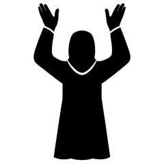 Dua Icon – Person Raising Hands in Supplication Vector