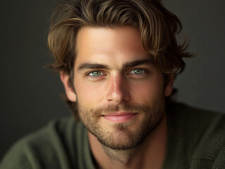 Obraz premium Man smiling close-up