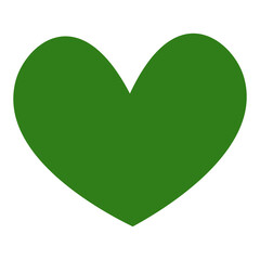 Simple and solid green heart icon, suitable for projects related to nature and health