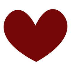 A simple and solid red heart icon, perfect for projects related to love and support