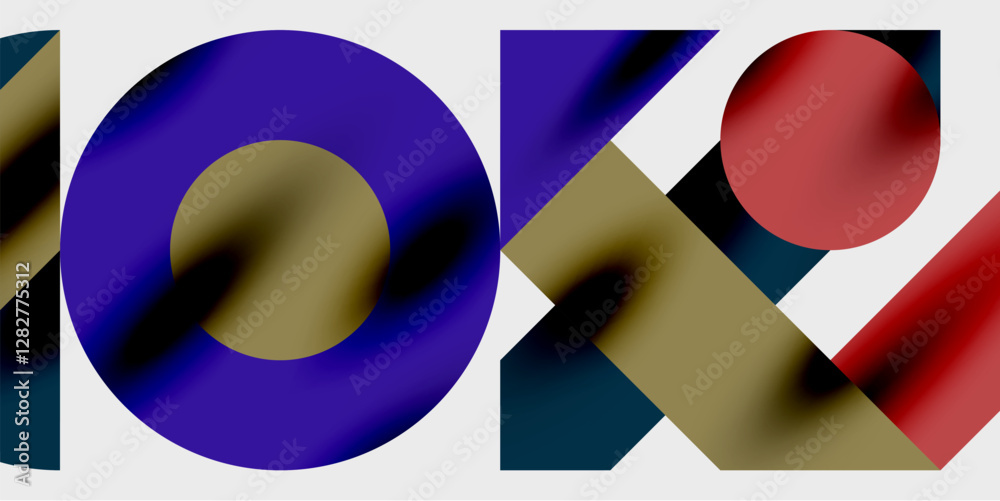 Poster Vibrant abstract background circles with smooth gradients, creating a dynamic and modern design. Ideal for creative, tech, or contemporary-themed projects