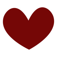 A simple and solid red heart icon, perfect for projects related to love and support