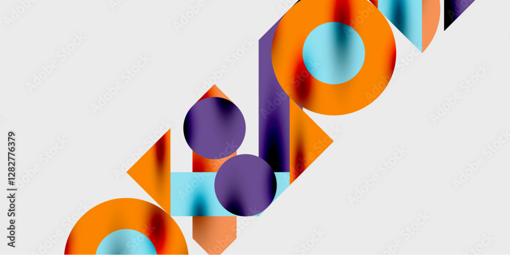 Aufkleber Vibrant abstract background circles with smooth gradients, creating a dynamic and modern design. Ideal for creative, tech, or contemporary-themed projects