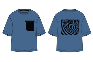 Oversize t-shirt, drop shoulder, tee, teen, men, boys, urban, streetwear, slogan art, graphic print, navy, blue, fashion, placement graphic, vector artwork