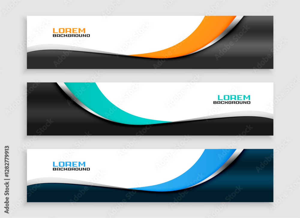 Wall mural pack of three web business banner layout for magazine cover page