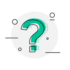 memphis style web help and support question mark sign template design