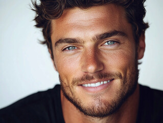 Obraz premium Man smiling close-up