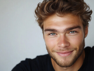 Fototapeta premium Man smiling close-up