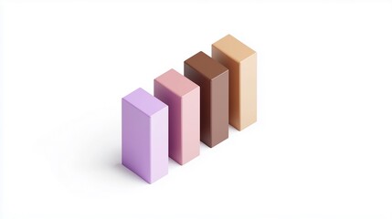 Obraz premium Ascending Colorful Blocks Representing Growth and Progress in a Minimalist Setting